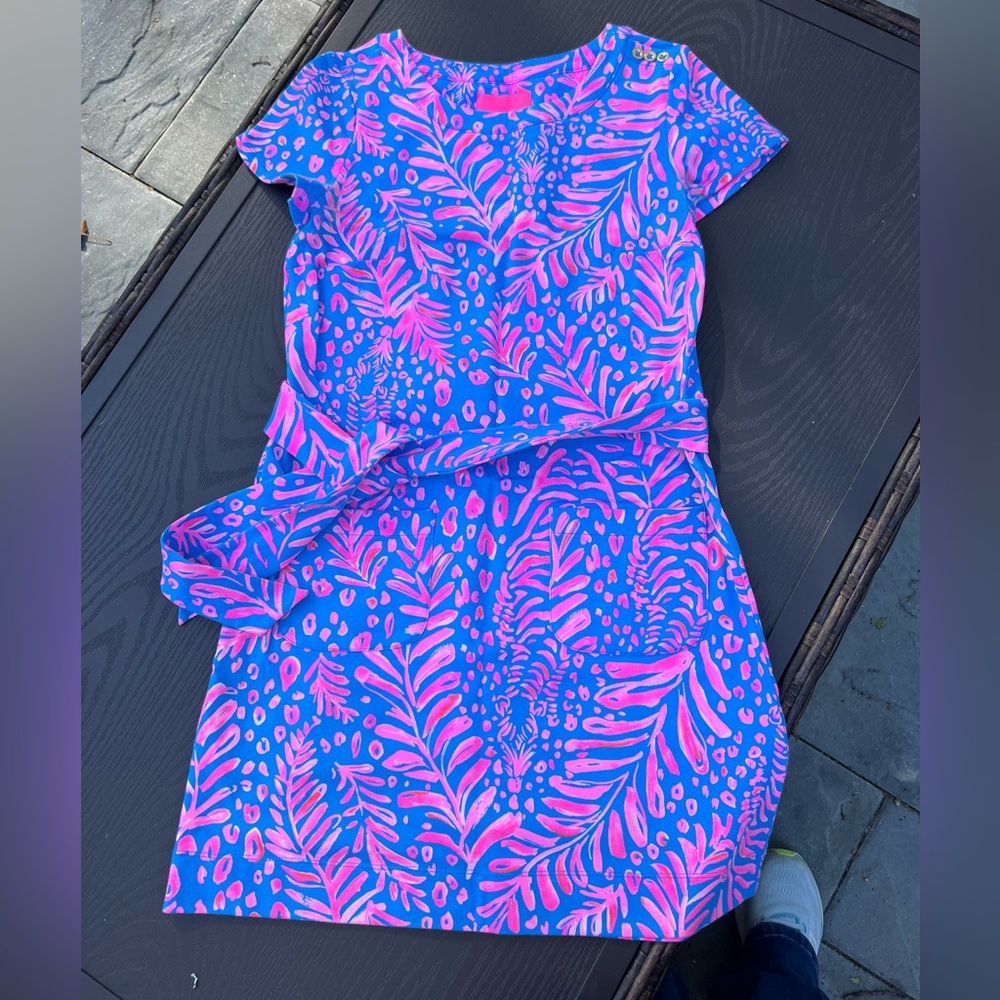 Lilly Pulitzer Blue and Pink Floral Dress